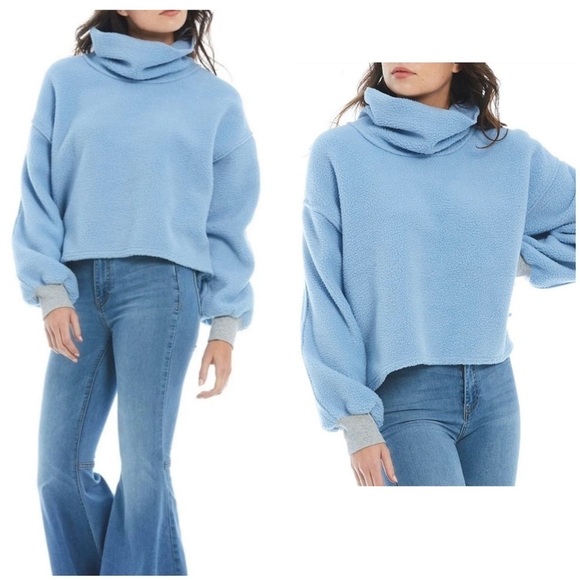 Free People Sweaters - New ! Free People Elk Mountain Blue Pullover Sweater 🩵 Small